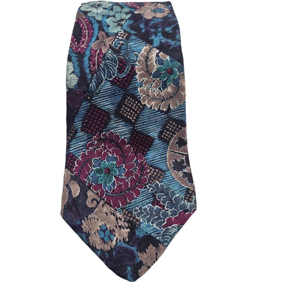 Vintage Liberty Of London Men’s Floral Neck Tie 100% Silk Made in USA 3.75 x 57"